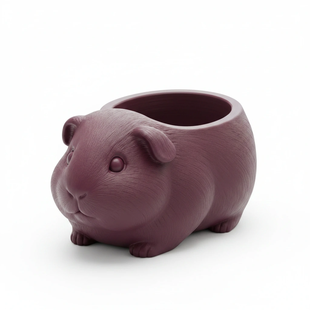Mini Ghiveci Decorativ Imprimat 3D, Forma Porcusor de Guineea, Suport Plante Mici - culoare Roșu, imprimare 3D Vibecraft