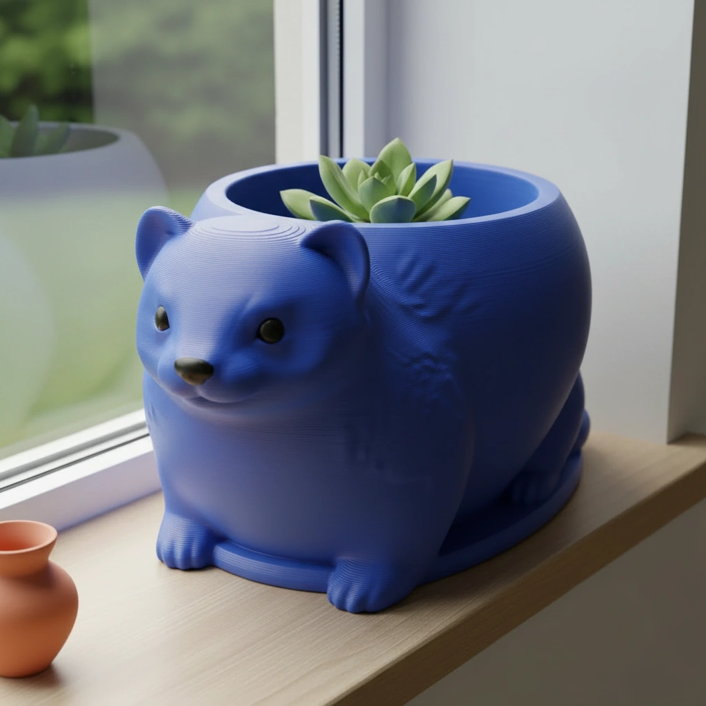 Mini Ghiveci Decorativ Animalut Tip Dihor Imprimat 3D - culoare Albastru, imprimare 3D Vibecraft