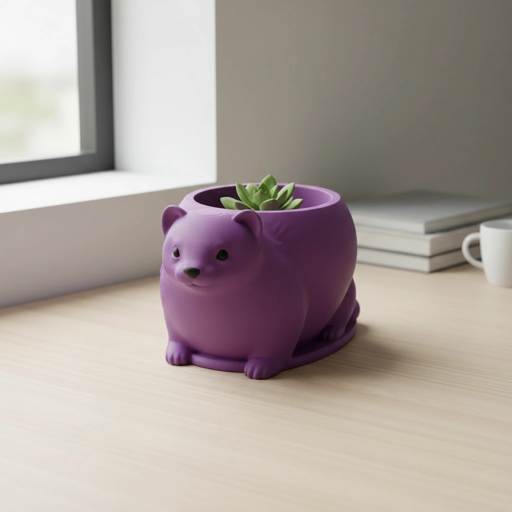 Mini Ghiveci Decorativ Animalut Tip Dihor Imprimat 3D - culoare Mov, imprimare 3D Vibecraft