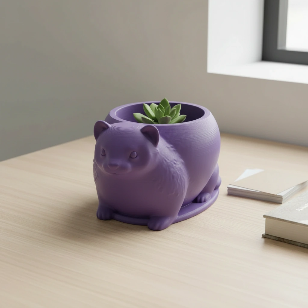 Mini Ghiveci Decorativ Animalut Tip Dihor Imprimat 3D - culoare Mov, imprimare 3D Vibecraft