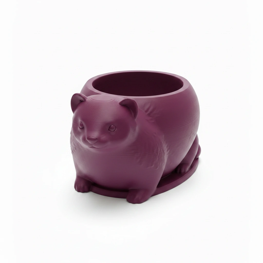 Mini Ghiveci Decorativ Animalut Tip Dihor Imprimat 3D - culoare Roșu, imprimare 3D Vibecraft