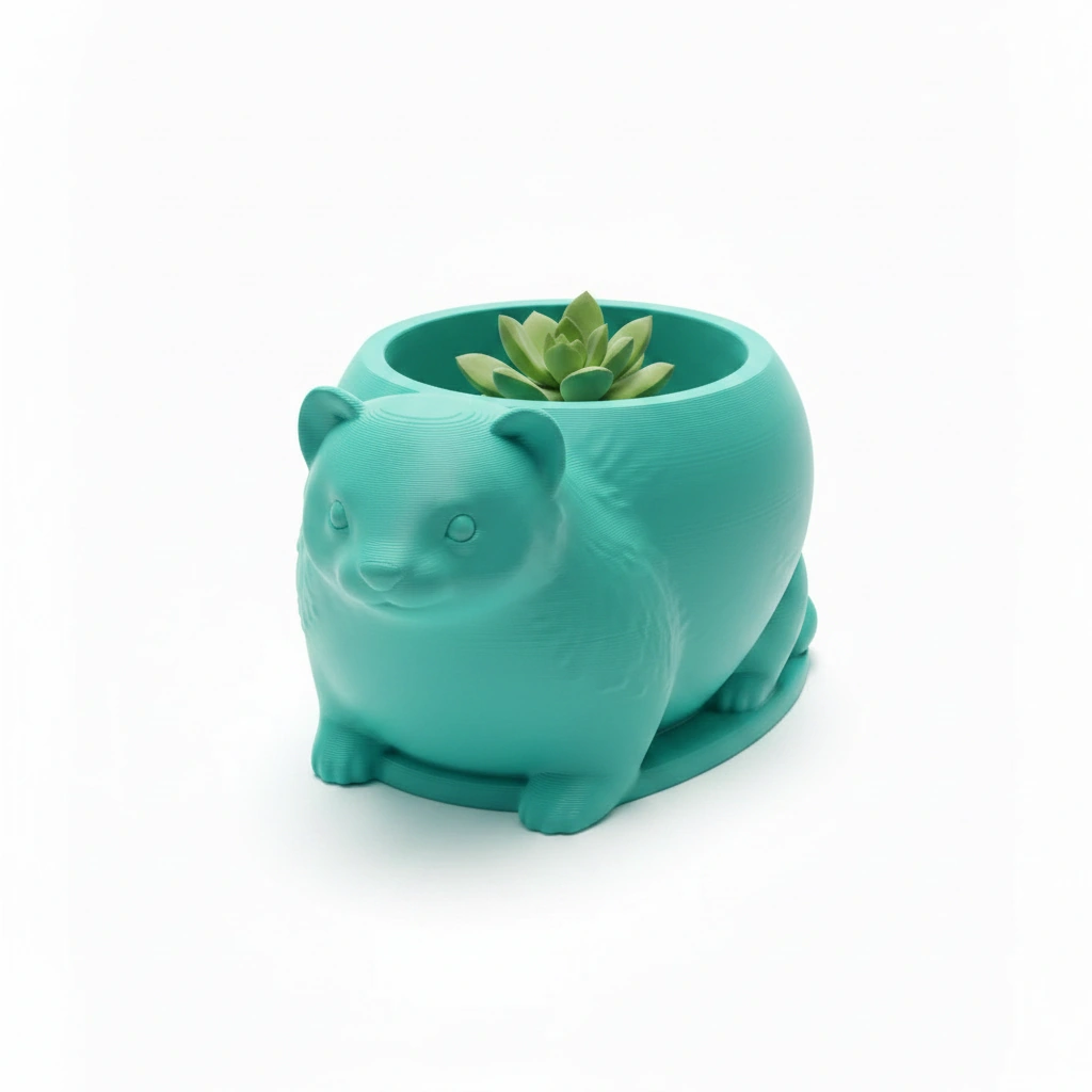 Mini Ghiveci Decorativ Animalut Tip Dihor Imprimat 3D - culoare Albastru verzui, imprimare 3D Vibecraft