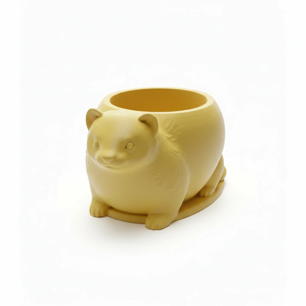 Mini Ghiveci Decorativ Animalut Tip Dihor Imprimat 3D - culoare Galben, imprimare 3D Vibecraft
