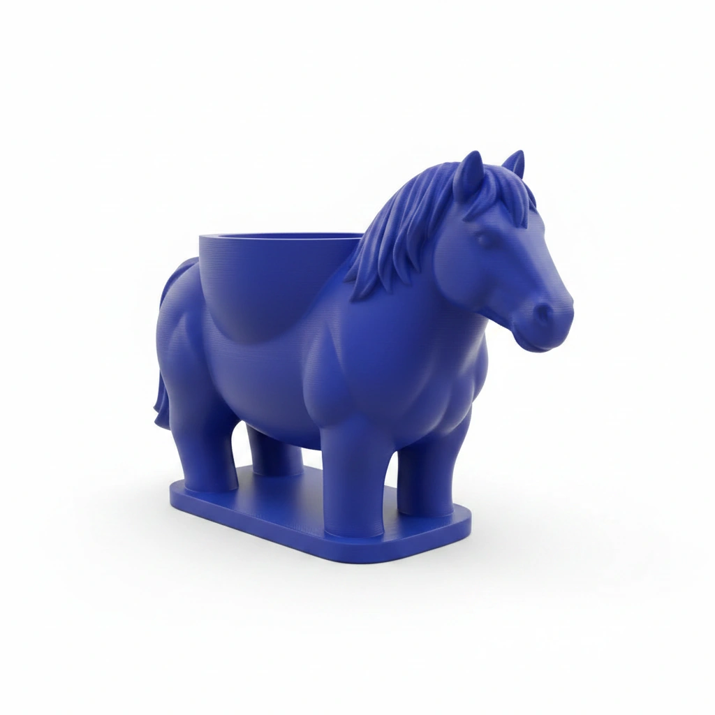 Mini Ghiveci Decorativ Cal Imprimat 3D Suport Plante Mici - culoare Albastru, imprimare 3D Vibecraft