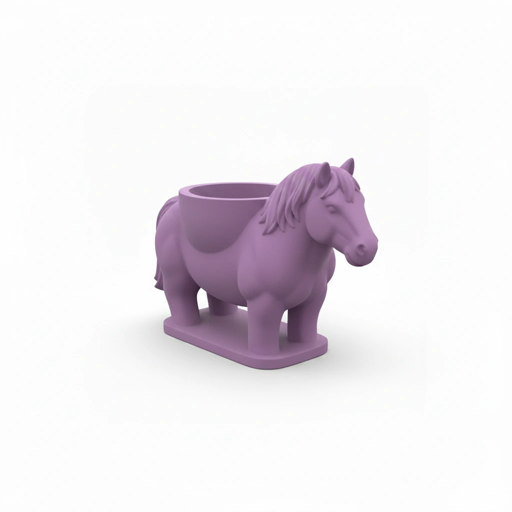 Mini Ghiveci Decorativ Cal Imprimat 3D Suport Plante Mici - culoare Mov, imprimare 3D Vibecraft