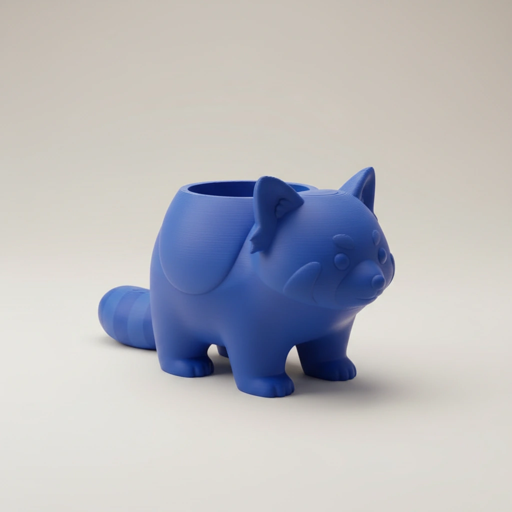 Mini Ghiveci Decorativ Model Panda Imprimat 3D - culoare Albastru, imprimare 3D Vibecraft