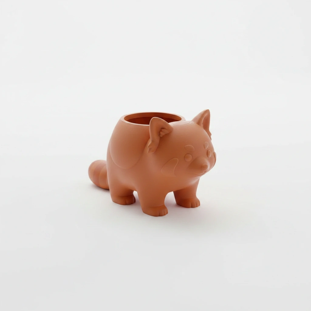 Mini Ghiveci Decorativ Model Panda Imprimat 3D - Orange compozit mat, imprimare 3D Vibecraft