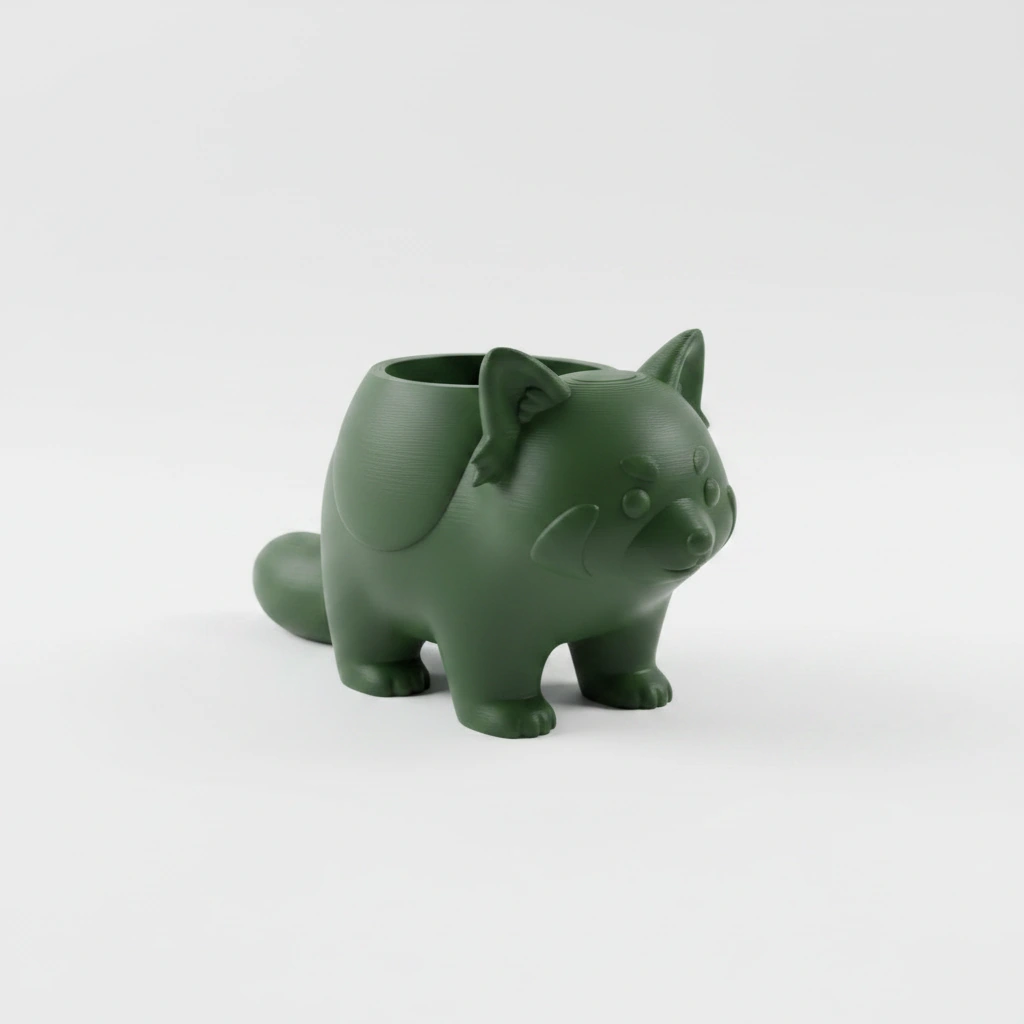 Mini Ghiveci Decorativ Model Panda Imprimat 3D - culoare Verde, imprimare 3D Vibecraft