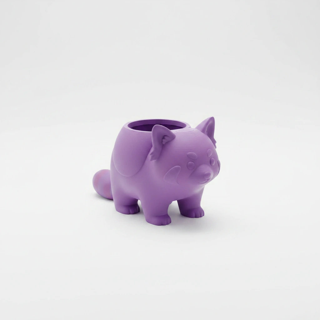 Mini Ghiveci Decorativ Model Panda Imprimat 3D - culoare Mov, imprimare 3D Vibecraft