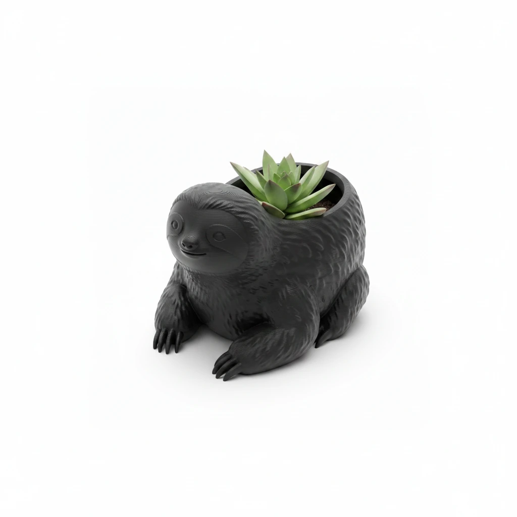Ghiveci Decorativ Animalut Lenes pentru Plante Mici Imprimat 3D - culoare Negru, produs imprimat 3D Vibecraft