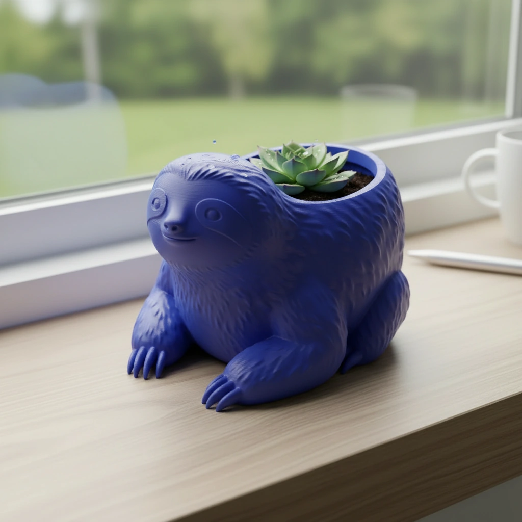 Ghiveci Decorativ Animalut Lenes pentru Plante Mici Imprimat 3D - culoare Albastru, imprimare 3D Vibecraft