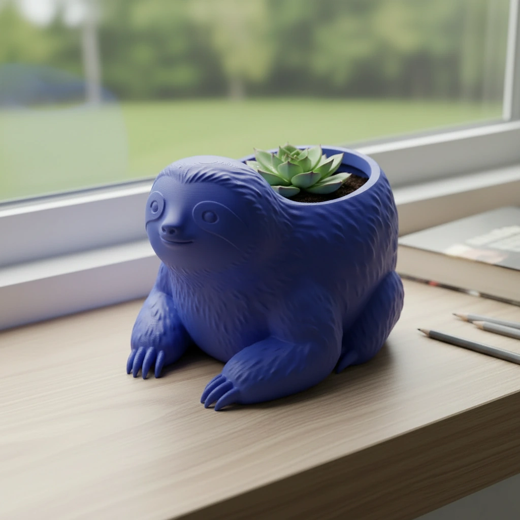 Ghiveci Decorativ Animalut Lenes pentru Plante Mici Imprimat 3D - culoare Albastru, imprimare 3D Vibecraft