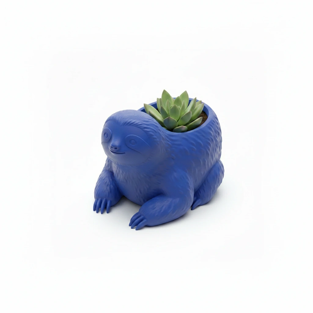 Ghiveci Decorativ Animalut Lenes pentru Plante Mici Imprimat 3D - culoare Albastru, imprimare 3D Vibecraft