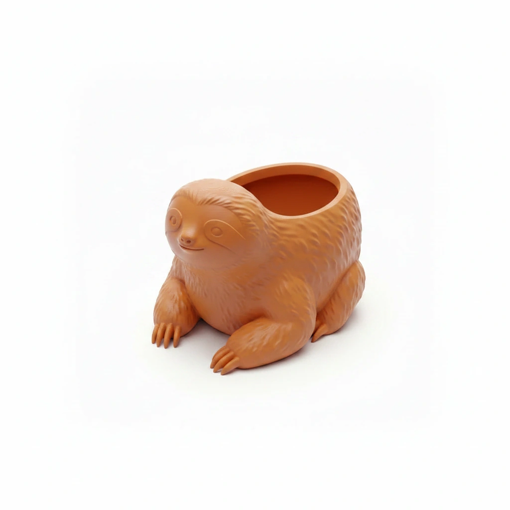 Ghiveci Decorativ Animalut Lenes pentru Plante Mici Imprimat 3D - Orange compozit mat, imprimare 3D Vibecraft
