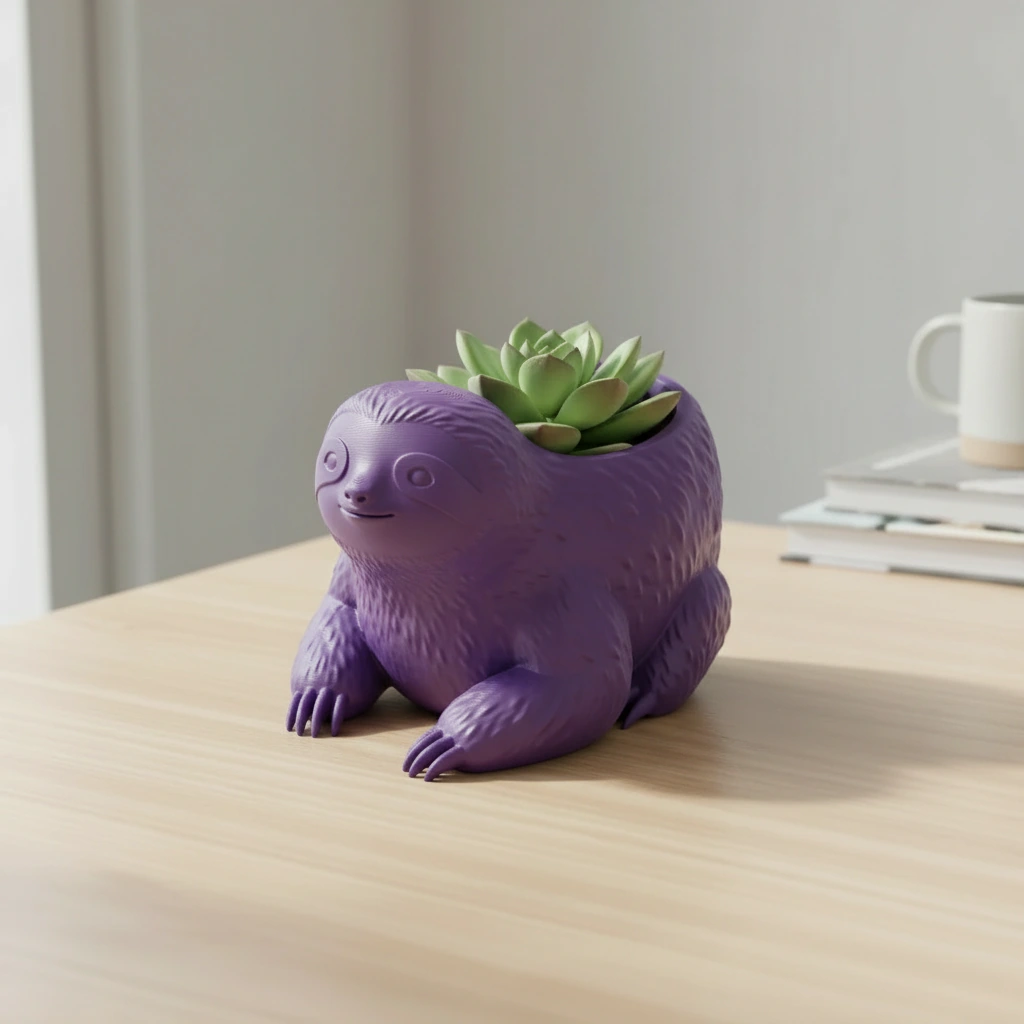 Ghiveci Decorativ Animalut Lenes pentru Plante Mici Imprimat 3D - culoare Mov, imprimare 3D Vibecraft