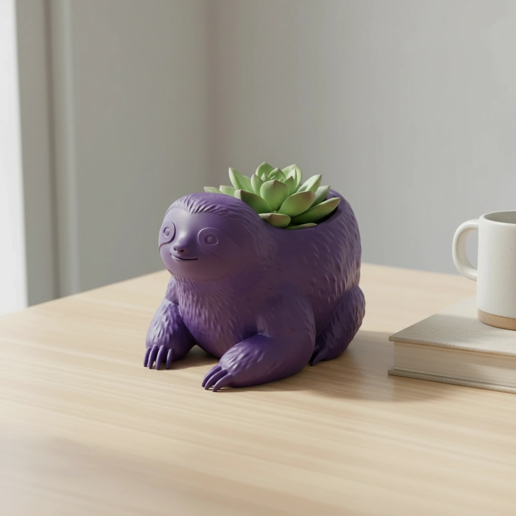 Ghiveci Decorativ Animalut Lenes pentru Plante Mici Imprimat 3D - culoare Mov, imprimare 3D Vibecraft