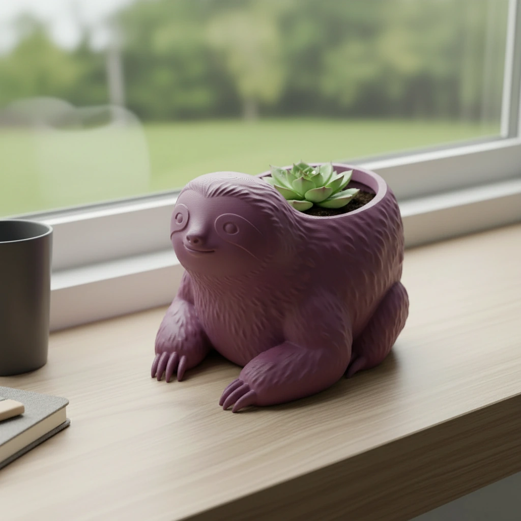 Ghiveci Decorativ Animalut Lenes pentru Plante Mici Imprimat 3D - culoare Roșu, imprimare 3D Vibecraft