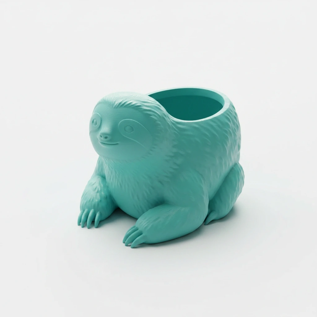 Ghiveci Decorativ Animalut Lenes pentru Plante Mici Imprimat 3D - culoare Albastru verzui, imprimare 3D Vibecraft