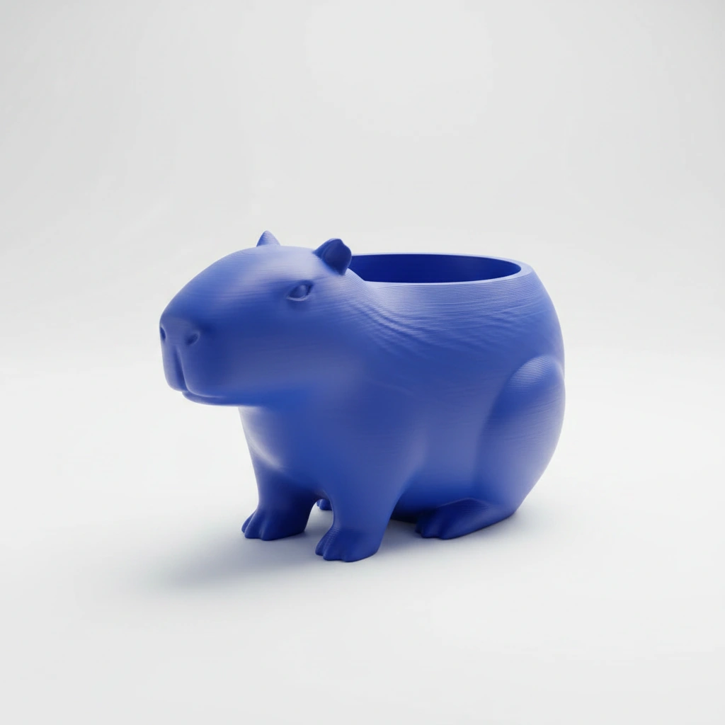Mini Ghiveci Decorativ Capibara, Suport Plante Imprimat 3D - culoare Albastru, imprimare 3D Vibecraft