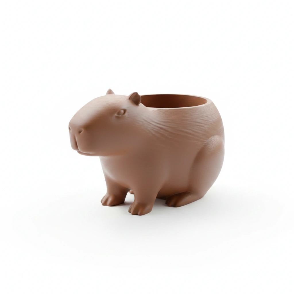 Mini Ghiveci Decorativ Capibara, Suport Plante Imprimat 3D - culoare Maro, imprimare 3D Vibecraft