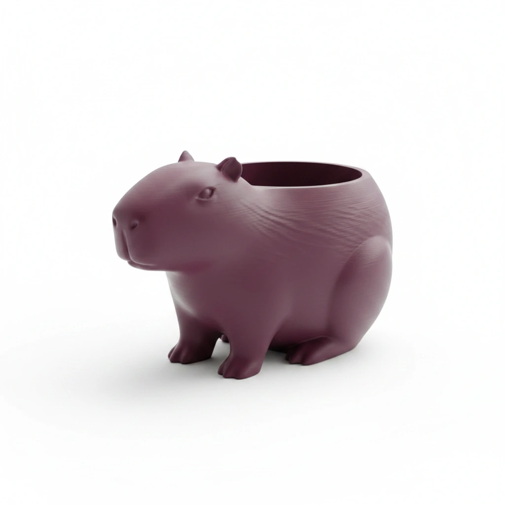 Mini Ghiveci Decorativ Capibara, Suport Plante Imprimat 3D - culoare Roșu, imprimare 3D Vibecraft