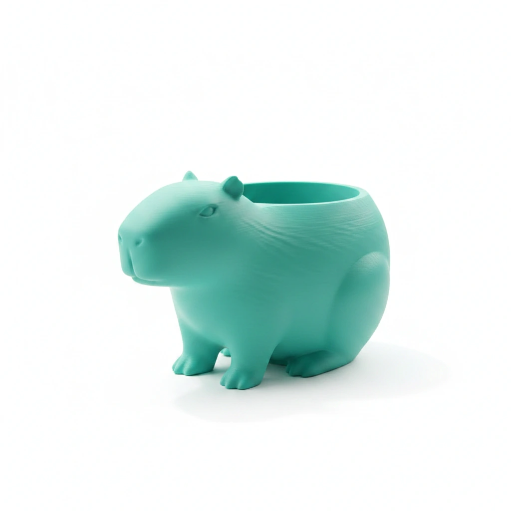 Mini Ghiveci Decorativ Capibara, Suport Plante Imprimat 3D - culoare Albastru verzui, imprimare 3D Vibecraft