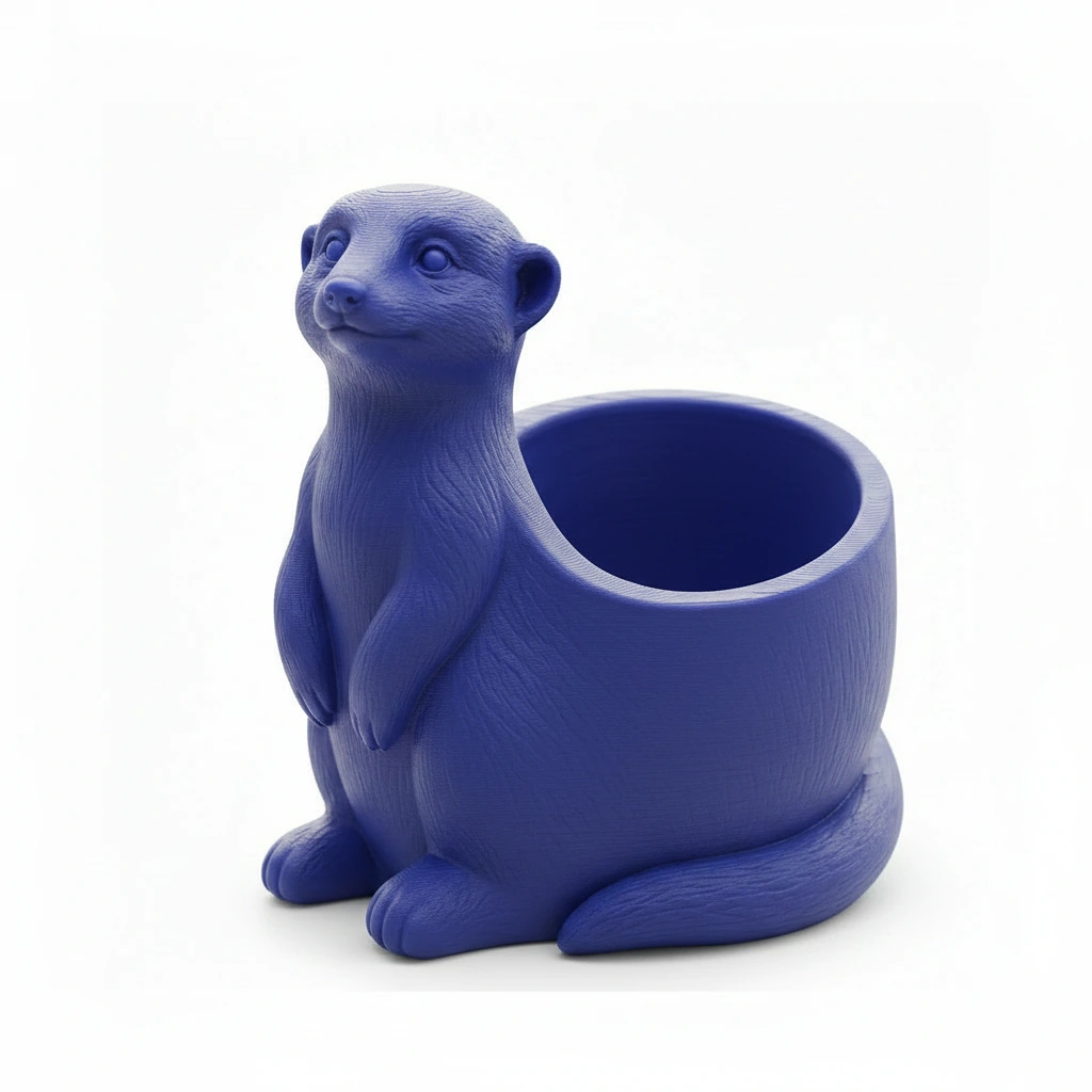 Ghiveci Decorativ Suport Plante Design Suricata Imprimat 3D - culoare Albastru, imprimare 3D Vibecraft