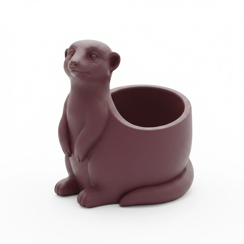 Ghiveci Decorativ Suport Plante Design Suricata Imprimat 3D - culoare Roșu, imprimare 3D Vibecraft