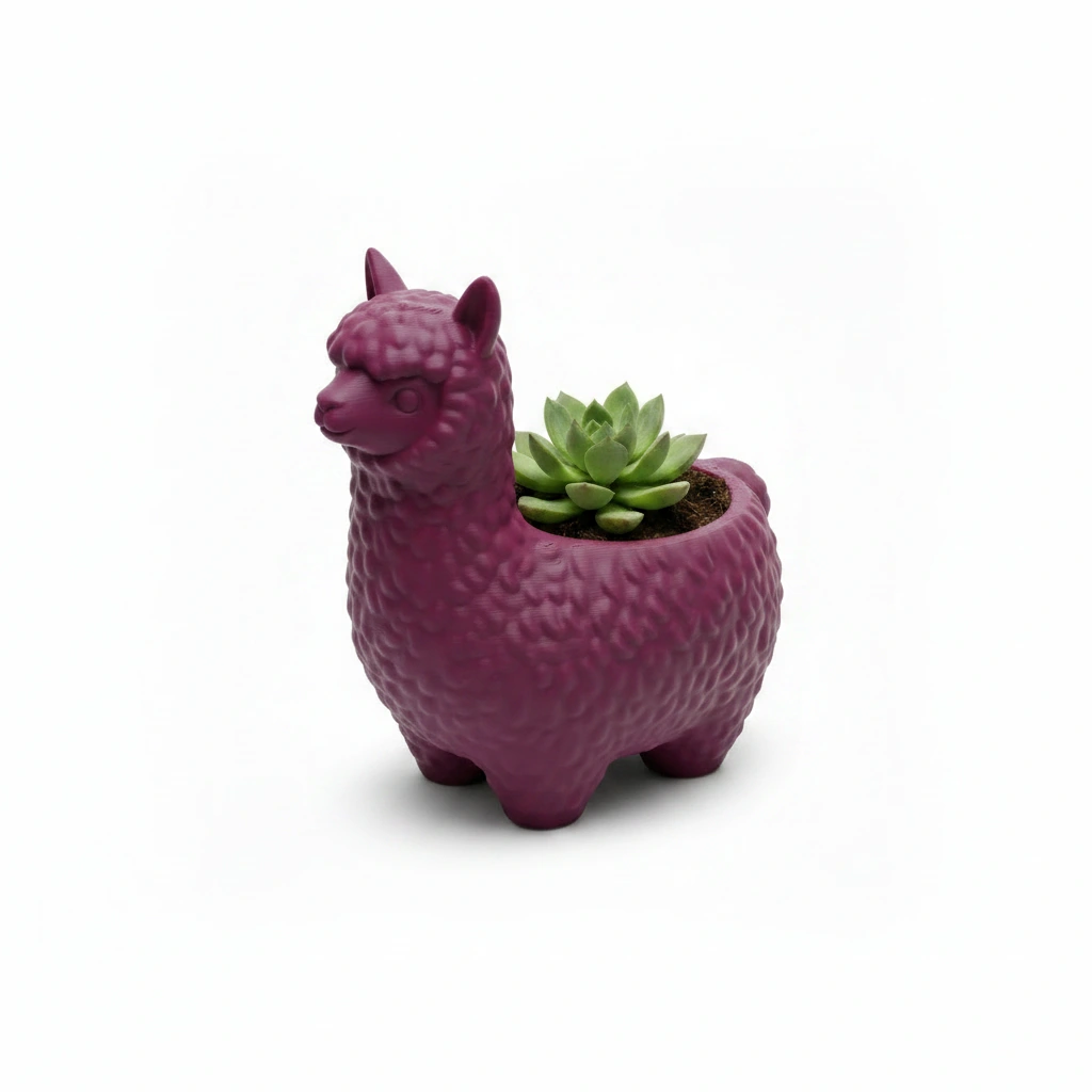 Mini Ghiveci Decorativ Alpaca Imprimat 3D pentru Plante Mici - culoare Roșu, imprimare 3D Vibecraft