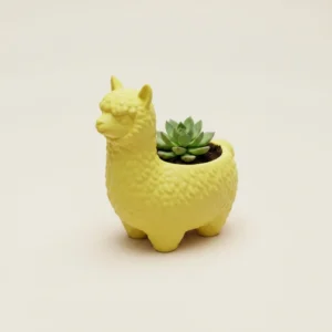 Mini Ghiveci Decorativ Alpaca Imprimat 3D pentru Plante Mici - culoare Galben, imprimare 3D Vibecraft