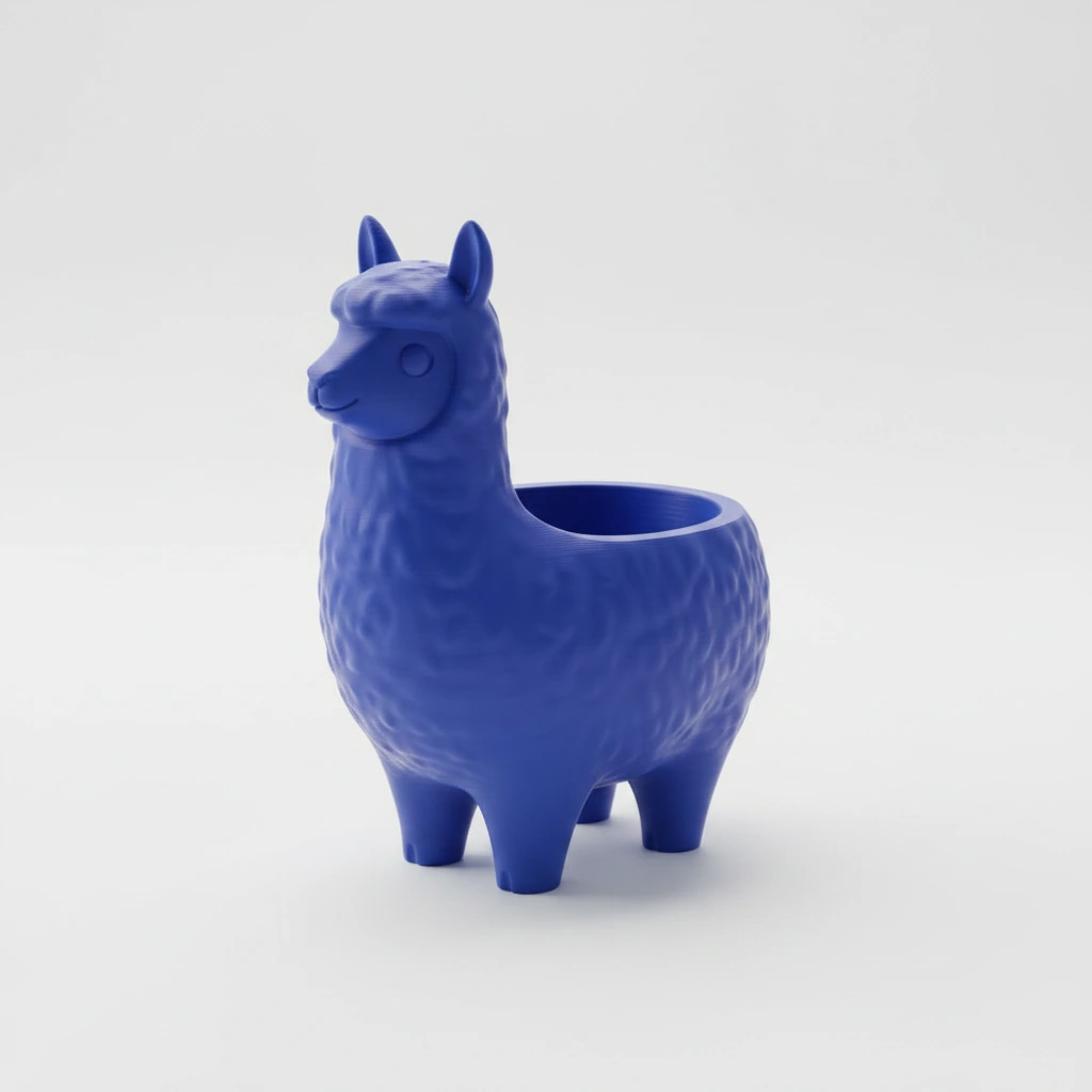 Mini Ghiveci Decorativ Animalut Lama pentru Plante Mici Imprimat 3D - culoare Albastru, imprimare 3D Vibecraft