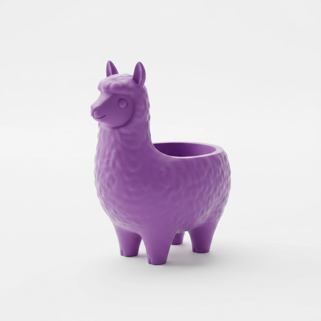 Mini Ghiveci Decorativ Animalut Lama pentru Plante Mici Imprimat 3D - culoare Mov, imprimare 3D Vibecraft