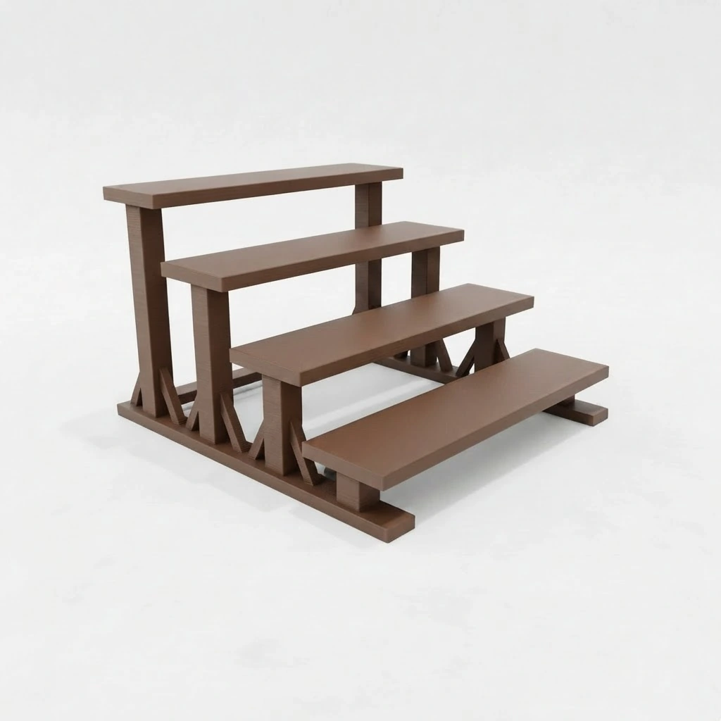 Mini Raft de Expunere Compact cu 4 Nivele - culoare Maro, imprimare 3D Vibecraft