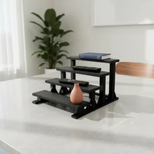 Mini Raft de Expunere Compact cu 4 Nivele - Negru compozit mat, imprimare 3D Vibecraft