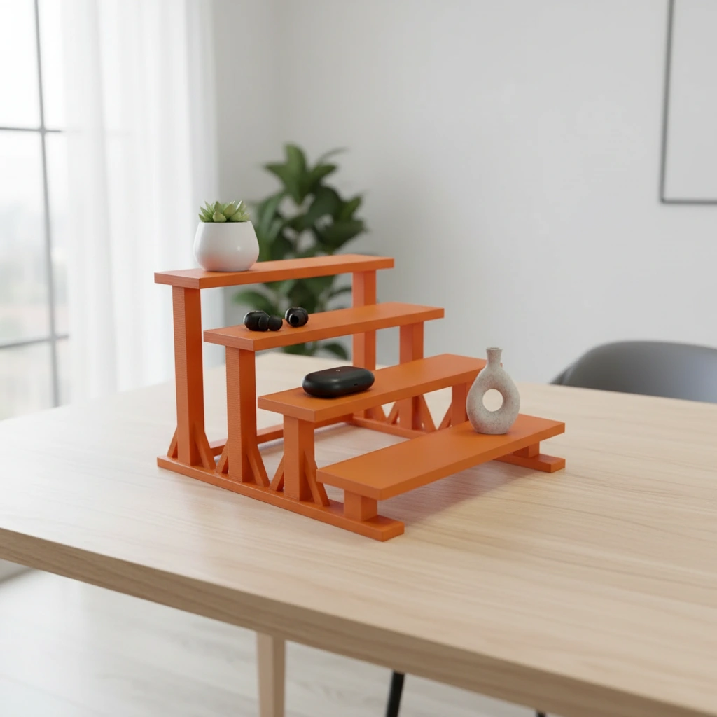 Mini Raft de Expunere Compact cu 4 Nivele - Orange compozit mat, imprimare 3D Vibecraft