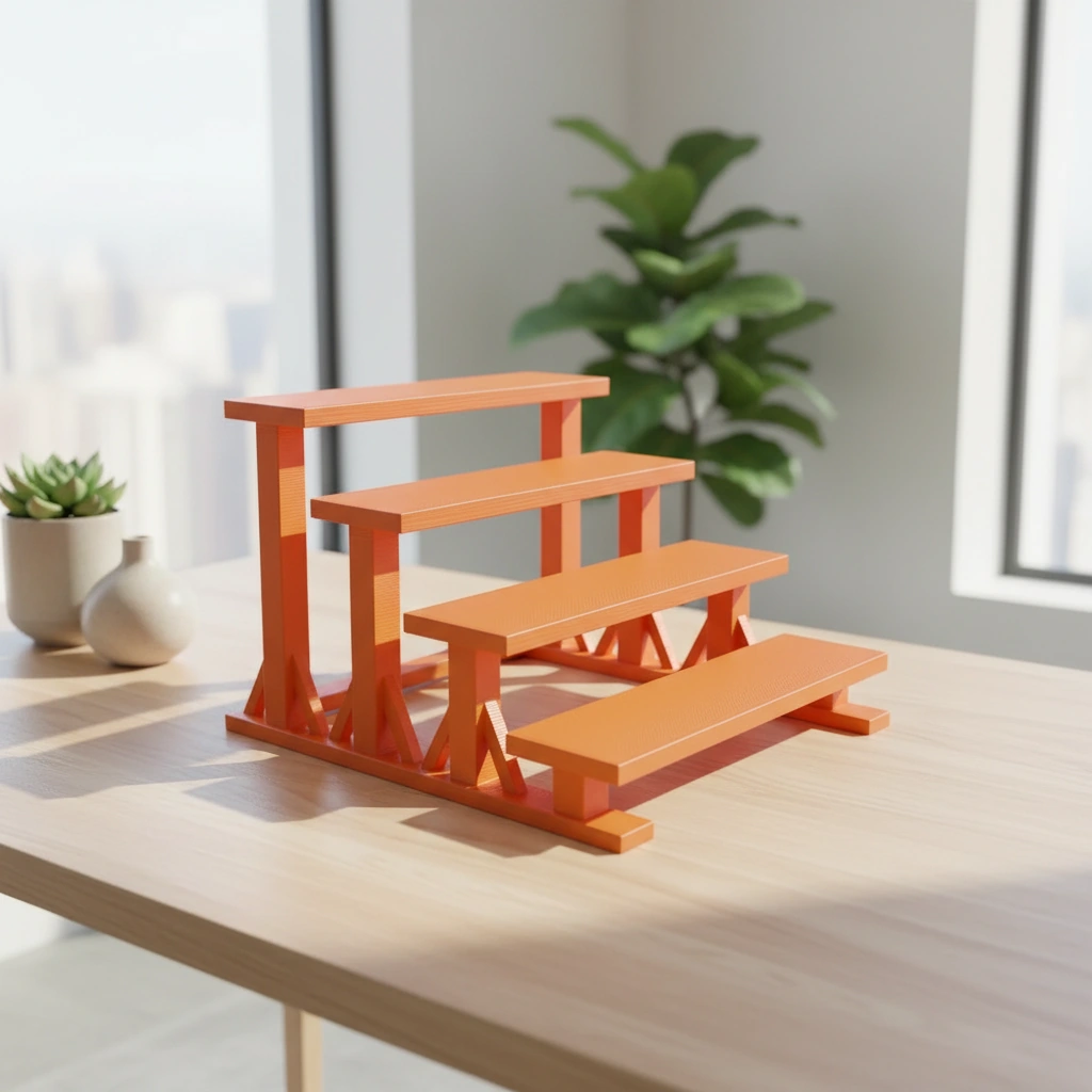 Mini Raft de Expunere Compact cu 4 Nivele - Orange compozit mat, imprimare 3D Vibecraft