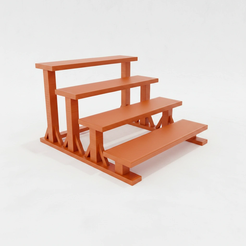 Mini Raft de Expunere Compact cu 4 Nivele - Orange compozit mat, imprimare 3D Vibecraft