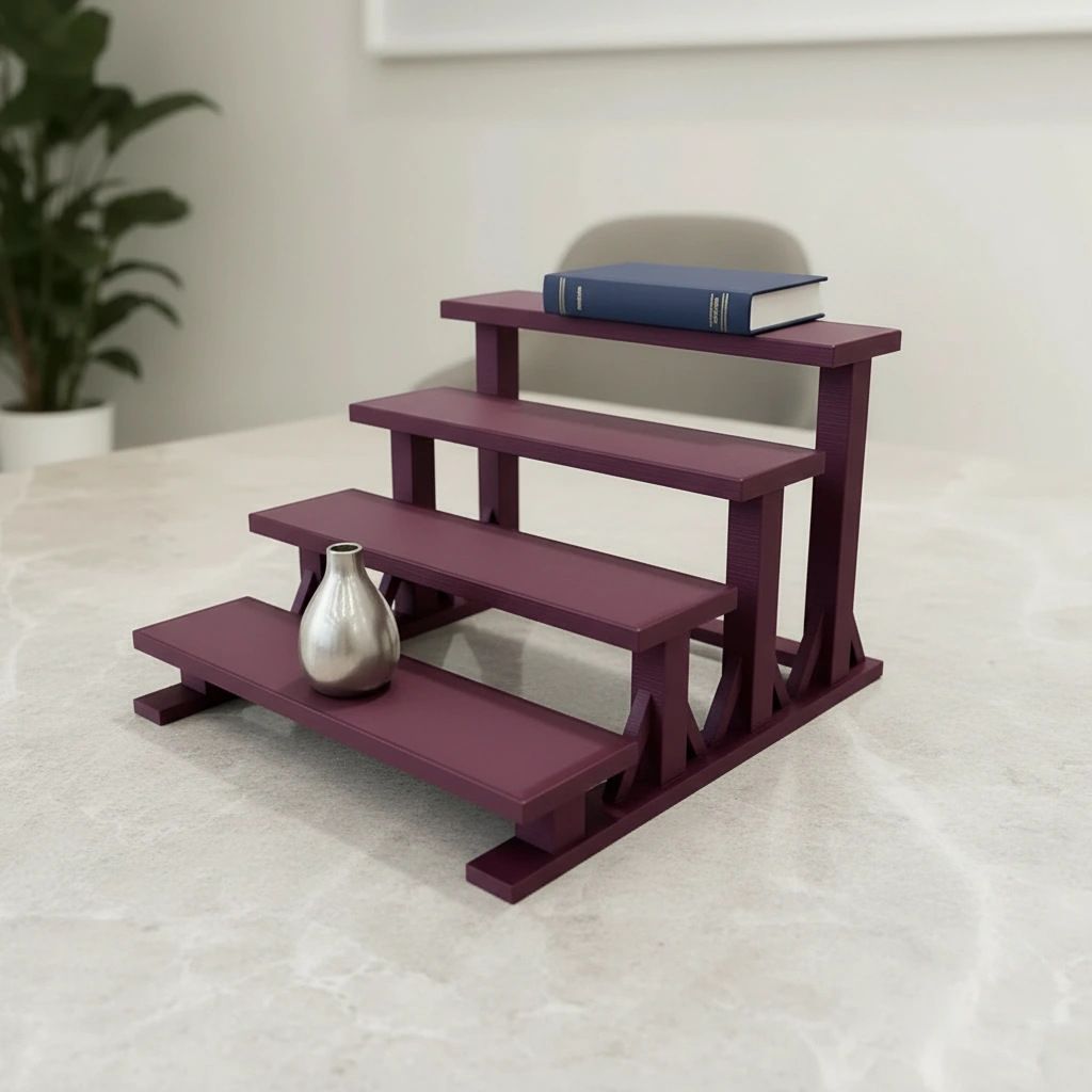 Mini Raft de Expunere Compact cu 4 Nivele - Purple red compozit mat, imprimare 3D Vibecraft