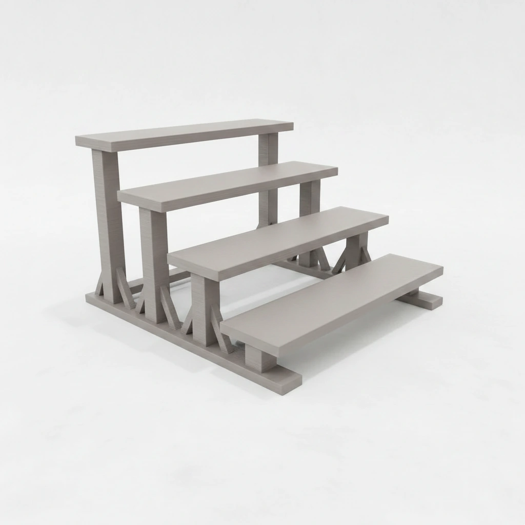 Mini Raft de Expunere Compact cu 4 Nivele - culoare Gri, imprimare 3D Vibecraft