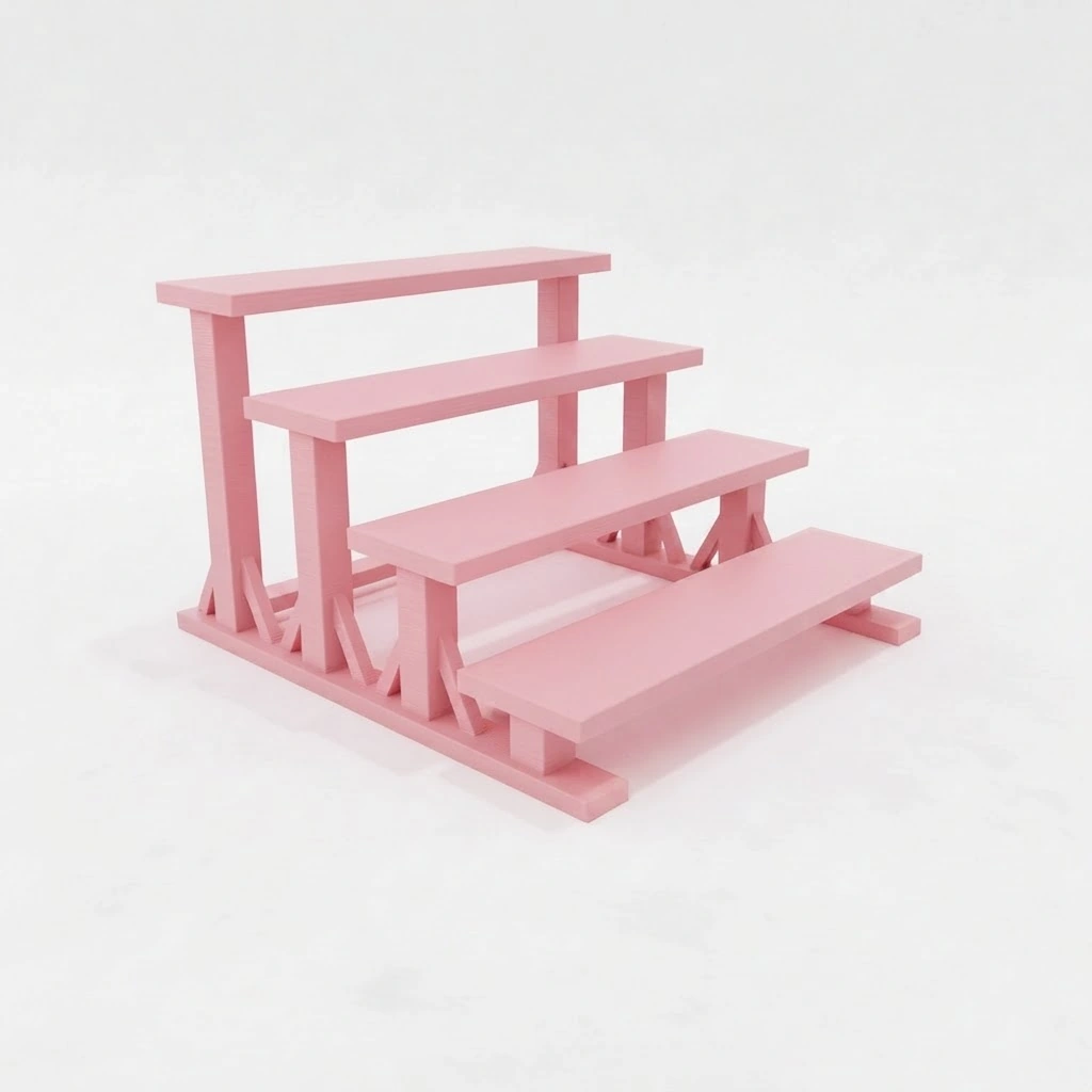 Mini Raft de Expunere Compact cu 4 Nivele - culoare Roz, imprimare 3D Vibecraft