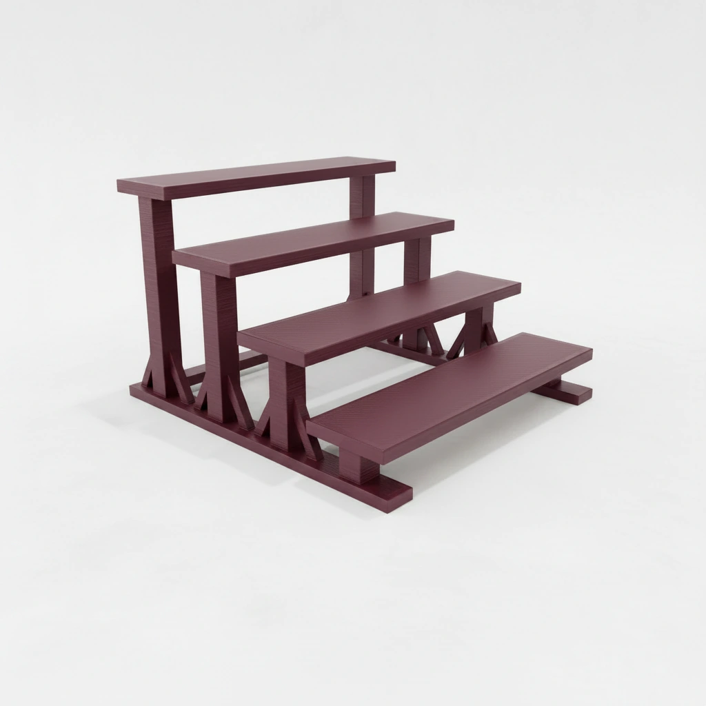 Mini Raft de Expunere Compact cu 4 Nivele - culoare Roșu, imprimare 3D Vibecraft