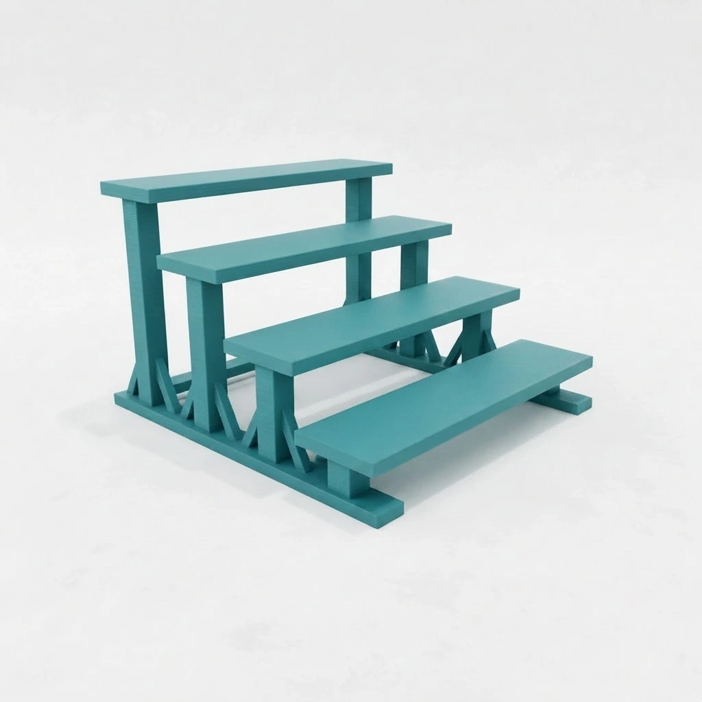 Mini Raft de Expunere Compact cu 4 Nivele - culoare Albastru verzui, imprimare 3D Vibecraft