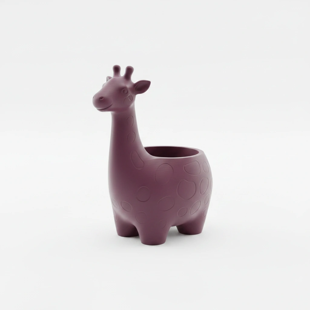 Ghiveci Decorativ Imprimat 3D cu Design Girafa pentru Plante Mici - Purple red compozit mat, imprimare 3D Vibecraft
