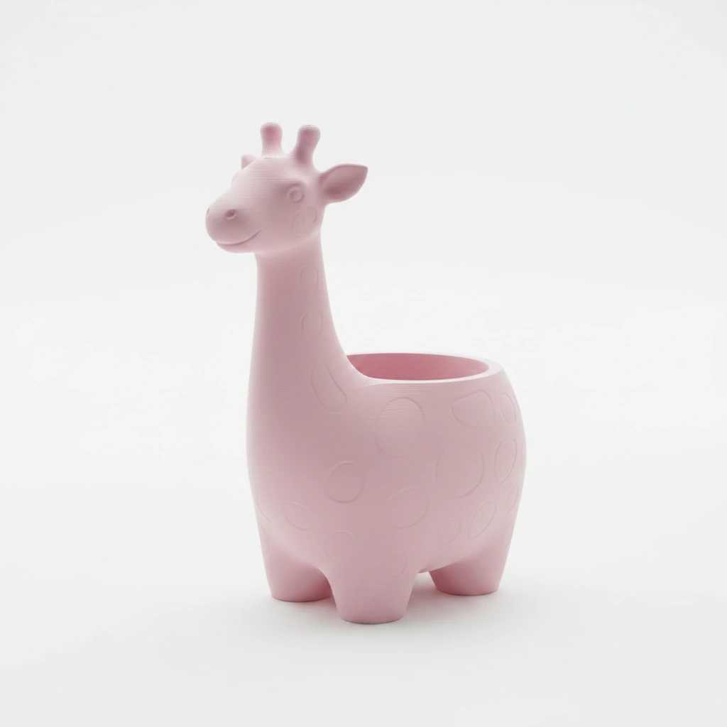Ghiveci Decorativ Imprimat 3D cu Design Girafa pentru Plante Mici - culoare Roz, imprimare 3D Vibecraft