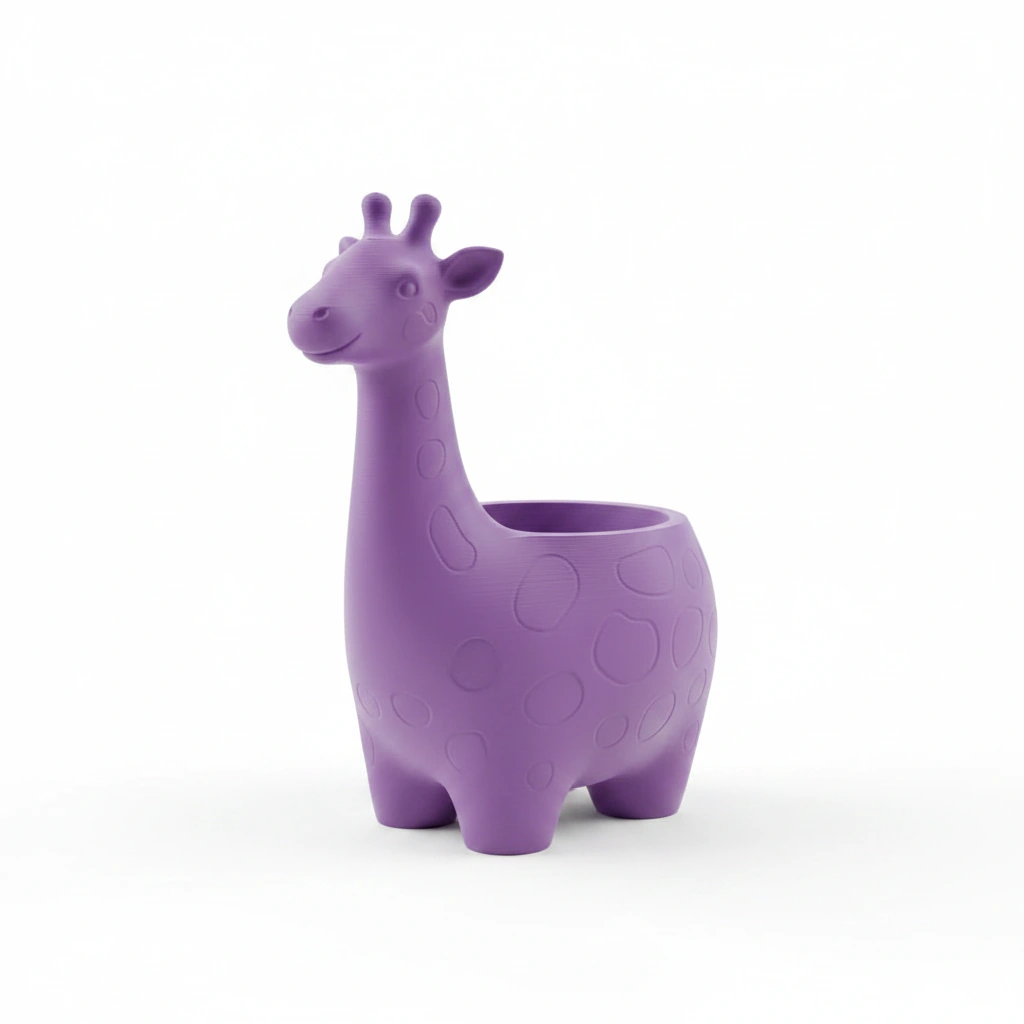 Ghiveci Decorativ Imprimat 3D cu Design Girafa pentru Plante Mici - culoare Mov, imprimare 3D Vibecraft
