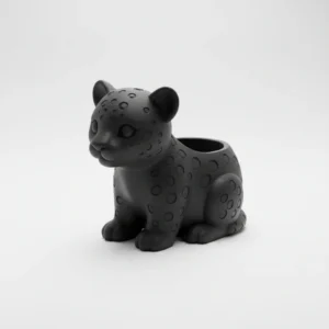 Ghiveci Decorativ Pui de Leopard pentru Plante Mici Imprimat 3D - Negru compozit mat, imprimare 3D Vibecraft