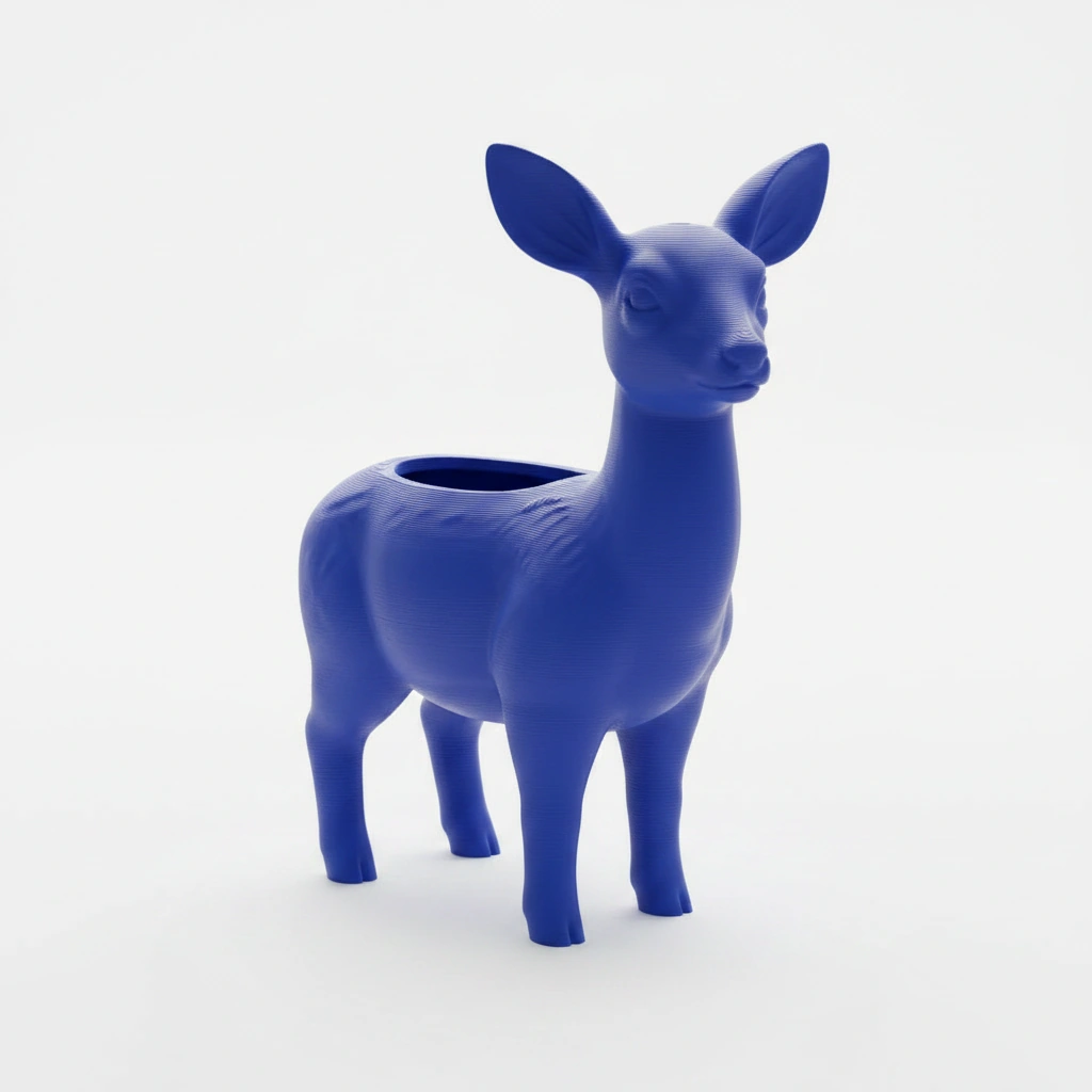 Ghiveci decorativ Caprioara pentru plante mici, imprimat 3D - culoare Albastru, imprimare 3D Vibecraft