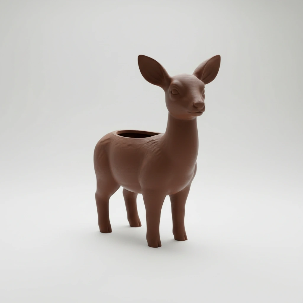 Ghiveci decorativ Caprioara pentru plante mici, imprimat 3D - culoare Maro, imprimare 3D Vibecraft