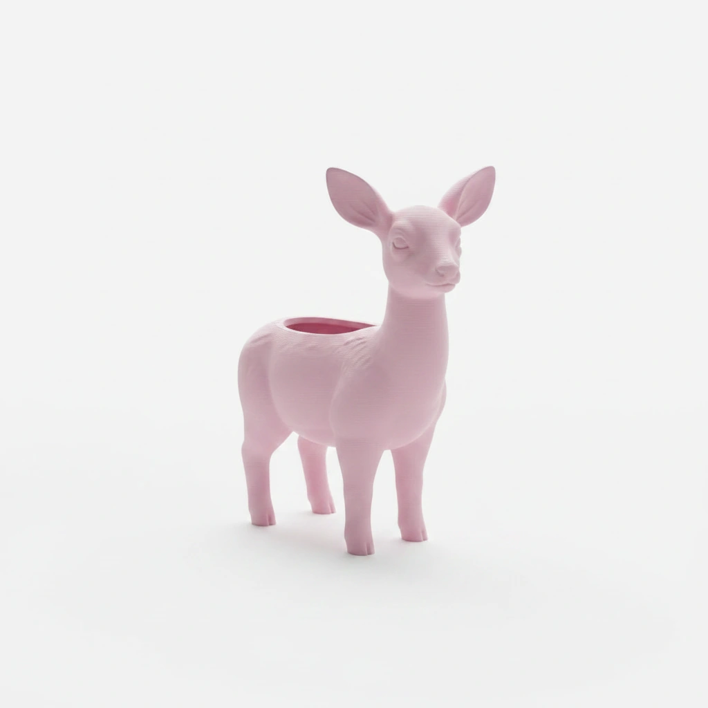 Ghiveci decorativ Caprioara pentru plante mici, imprimat 3D - culoare Roz, imprimare 3D Vibecraft