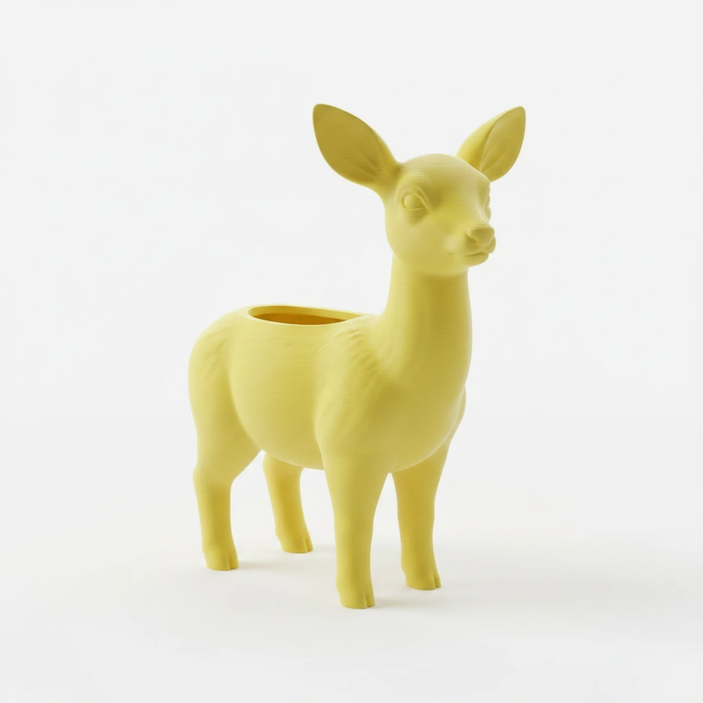 Ghiveci decorativ Caprioara pentru plante mici, imprimat 3D - culoare Galben, imprimare 3D Vibecraft